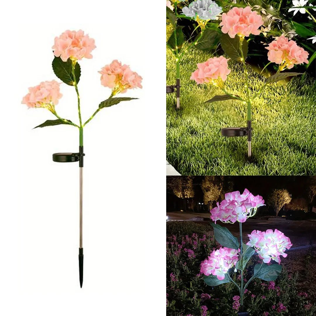 Solar Decorative Light Hydrangea Flower Shaped RGB Color LED lamp for Waterproof Lights