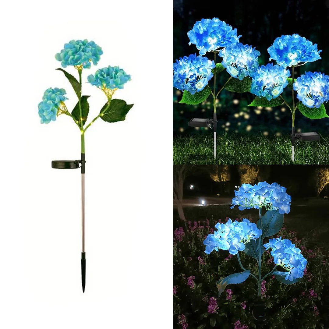Solar Decorative Light Hydrangea Flower Shaped RGB Color LED lamp