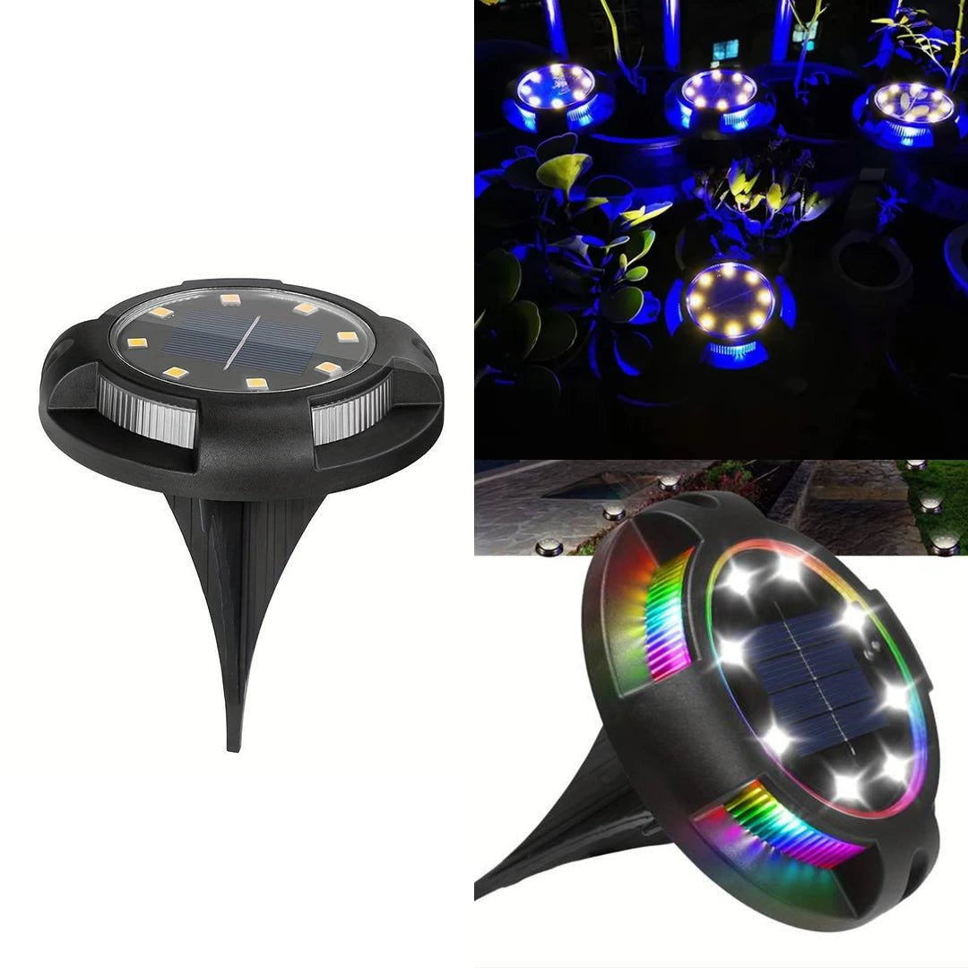 Solar Ground Light Decorative RGB+White Color LED Waterproof for Outdoor Home Garden