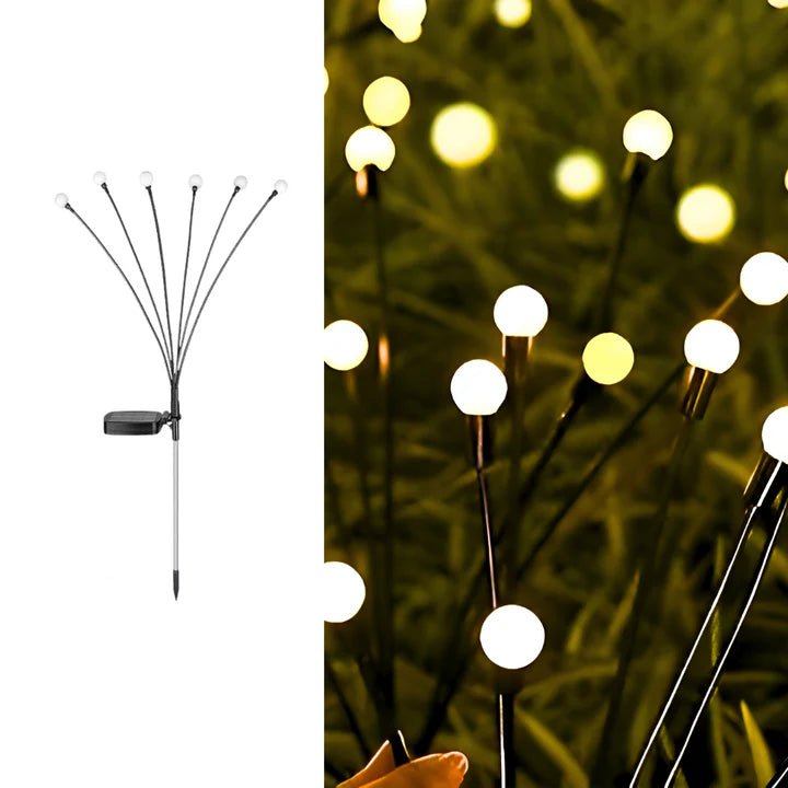Solar Lights Powered Garden Decor 6 LED Firefly Lamp