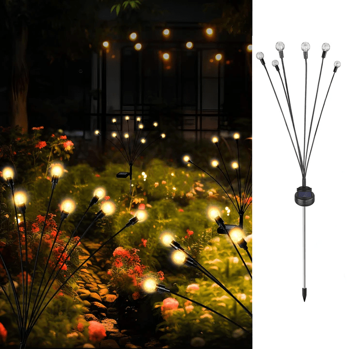 Solar-powered Firefly Lights Outdoor 6 Led Crystal Lamp For Home Garden