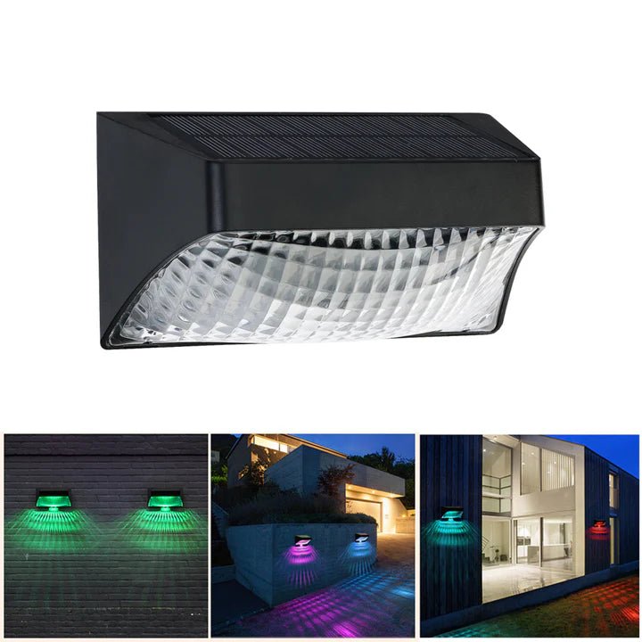 Solar Wall Light for Home Waterproof Garden 4 LED Outdoor Decorative Lamp